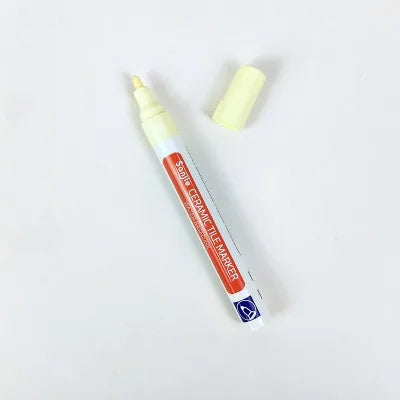 Ceramic Tile Pen Wall Grout Restorer Pen Repair Marker Grout Filler Pen for Restoring Tile Wall Floor Bathrooms Kitchen White