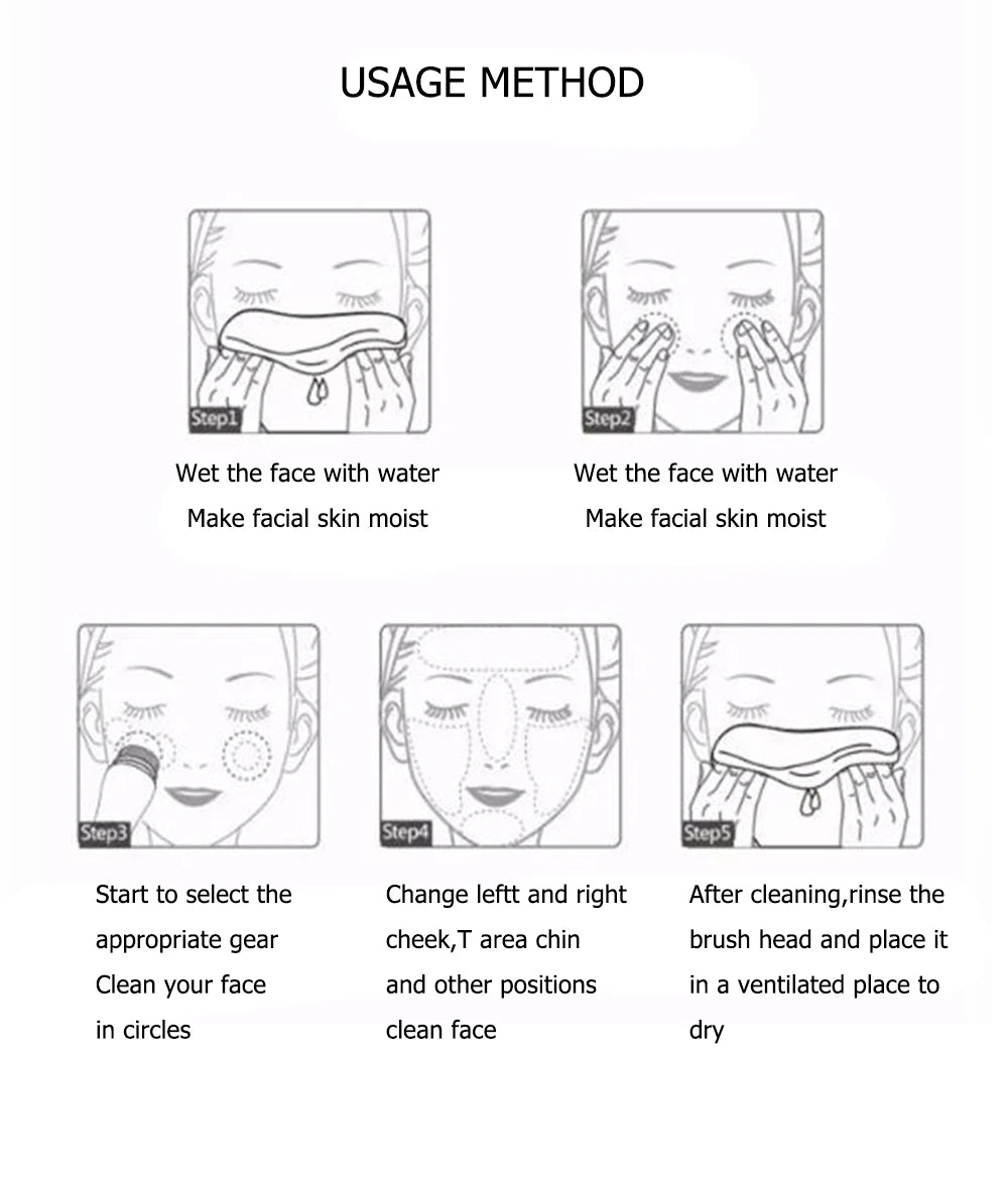 3-Head Ultrasonic Facial Cleanser for Deep Cleansing