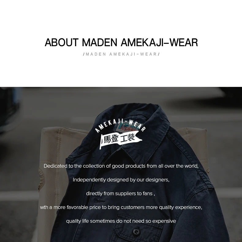 Maden Navy Men's Jacket Multi-Pocket Comfortable Spring Autumn