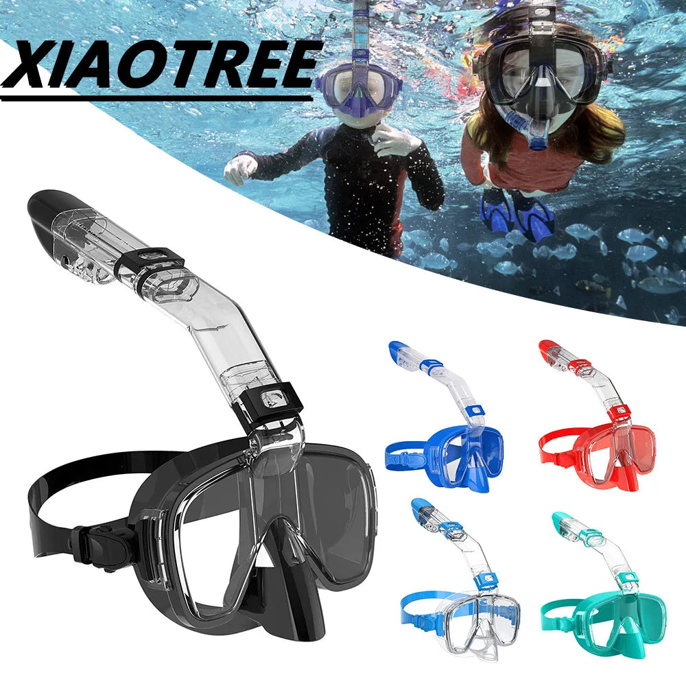Underwater Snorkeling Half Face Children Swimming Mask Set Scuba Diving Respirator Masks Anti Fog Safe Breathing for Adult