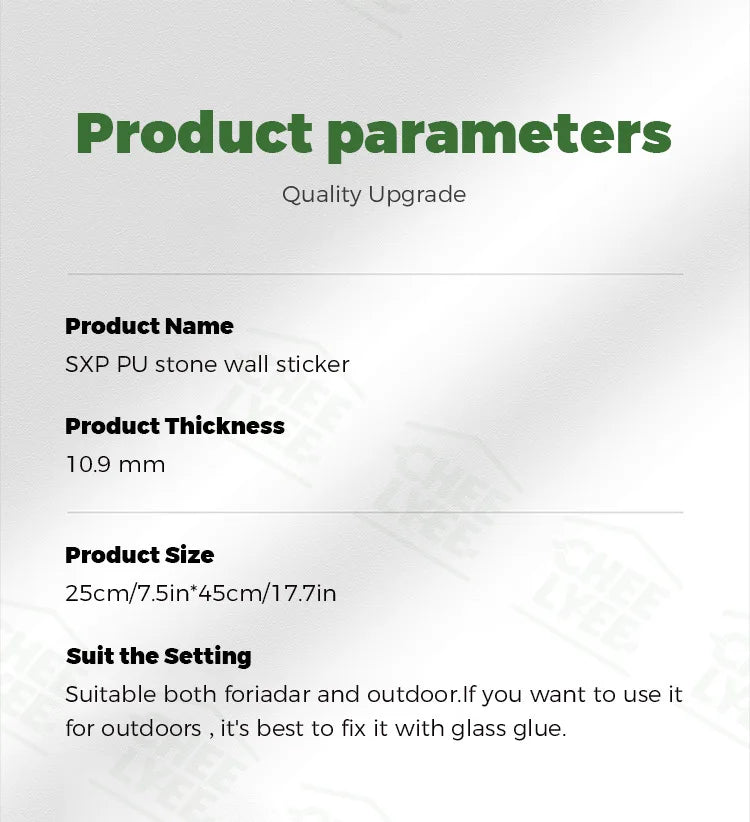 Tấm ốp tường đá 3D PU chống trượt ngoài trời 25x45