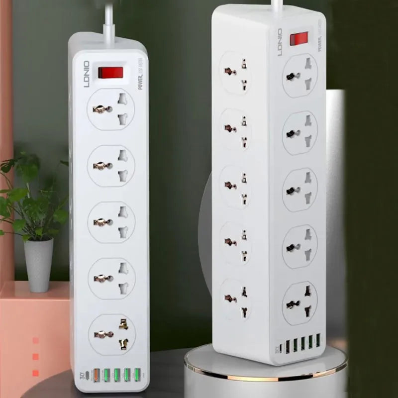 Ổ Điện Đa Năng 10 Lỗ 4 USB 1 PD Type C - Mới 2023 - Daisan Mart