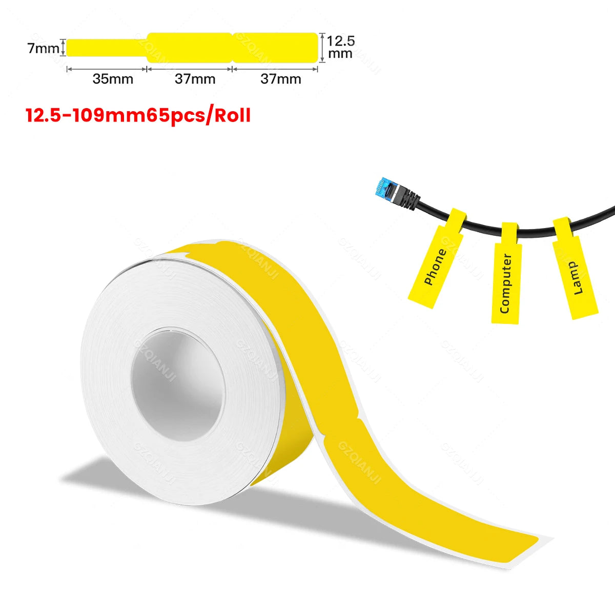 Multi Size P15 Label Paper Rolls Sticker 15*30mm 12*40mm White Color Cable Transparent P15 Thermal Label Printer Adhesive Tape - Daisan Mart