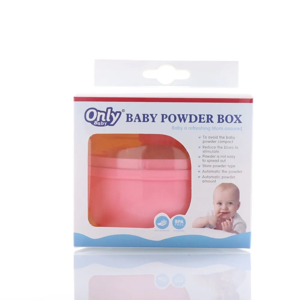 Multi-purpose ABS Baby Powder Box with Soft, Convenient Bristles