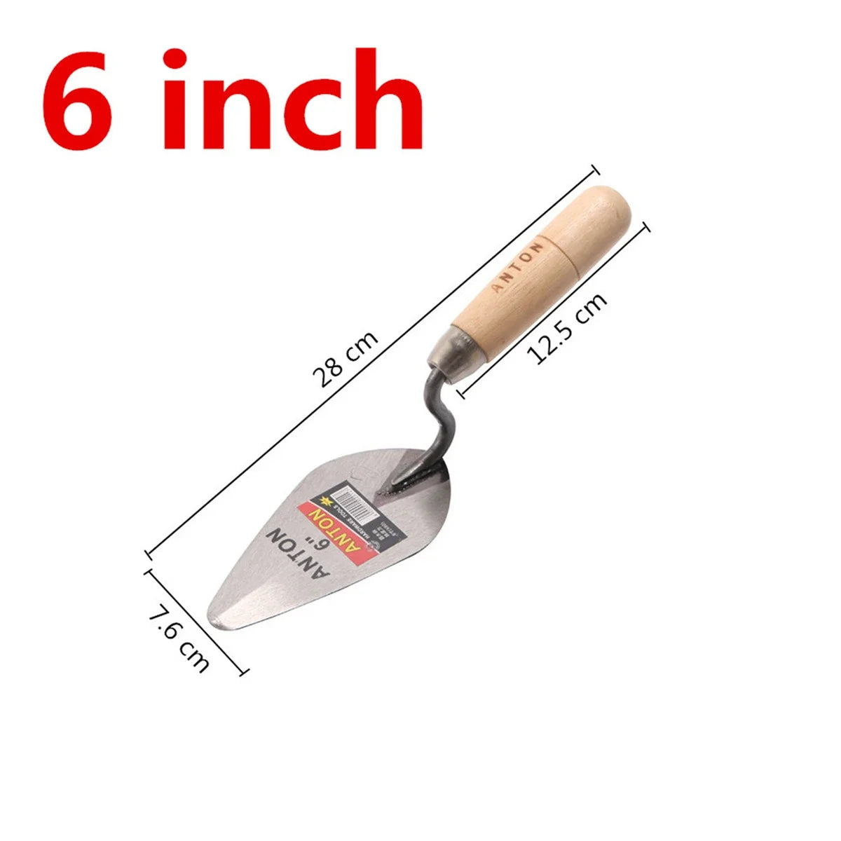 Carbon Steel Plastering Trowel 6 inch 7 inch Pointed Bricklaying Knife Round Wooden Handle Trowel Wall Brick Trowel Mason Tools