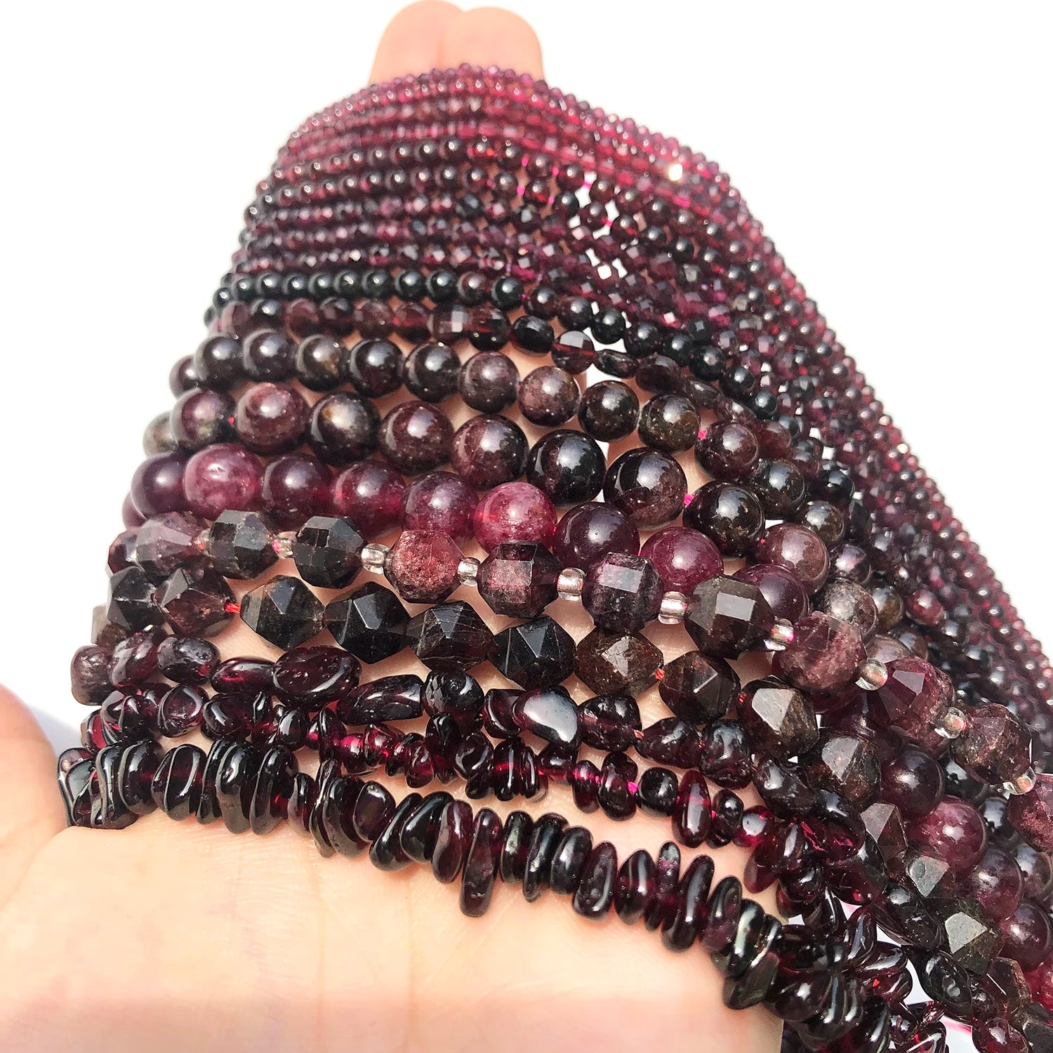 Faceted Natural Garnet Beads For DIY Jewelry