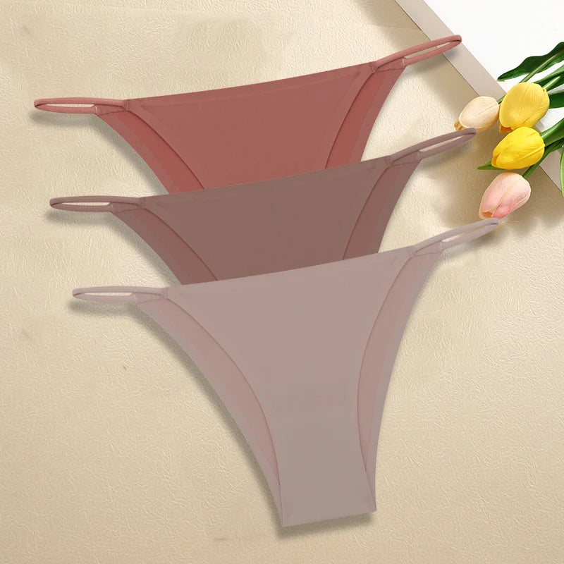Set of 3 Ice Silk Ultra-Thin Seamless Women's Panties