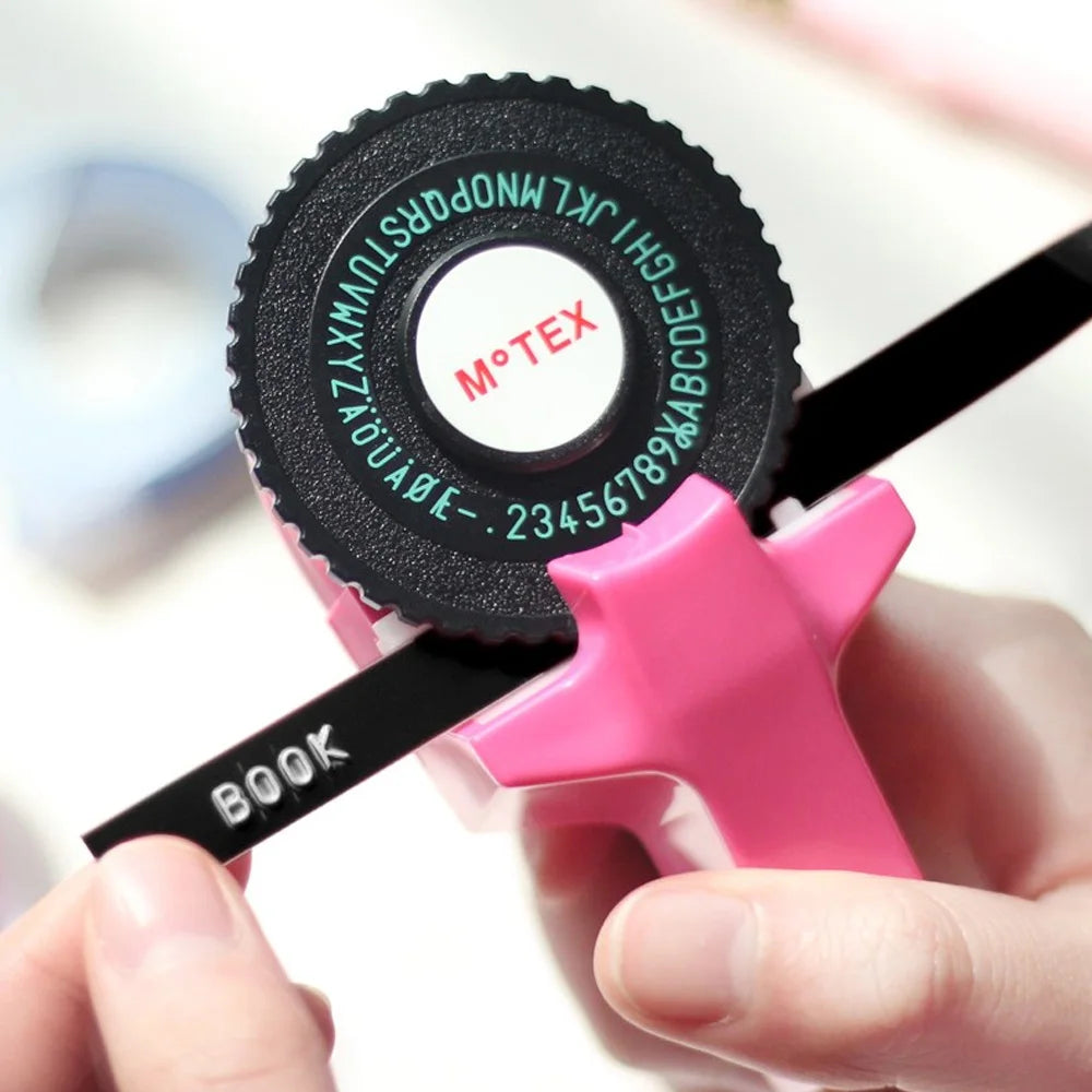 Motex E101 Portable 3D Embossing Label Printer Similar as B90 Dymo 12965 1610 Manual Label Maker DIY Adhesive Dymo 3D Label Tape - Daisan Mart