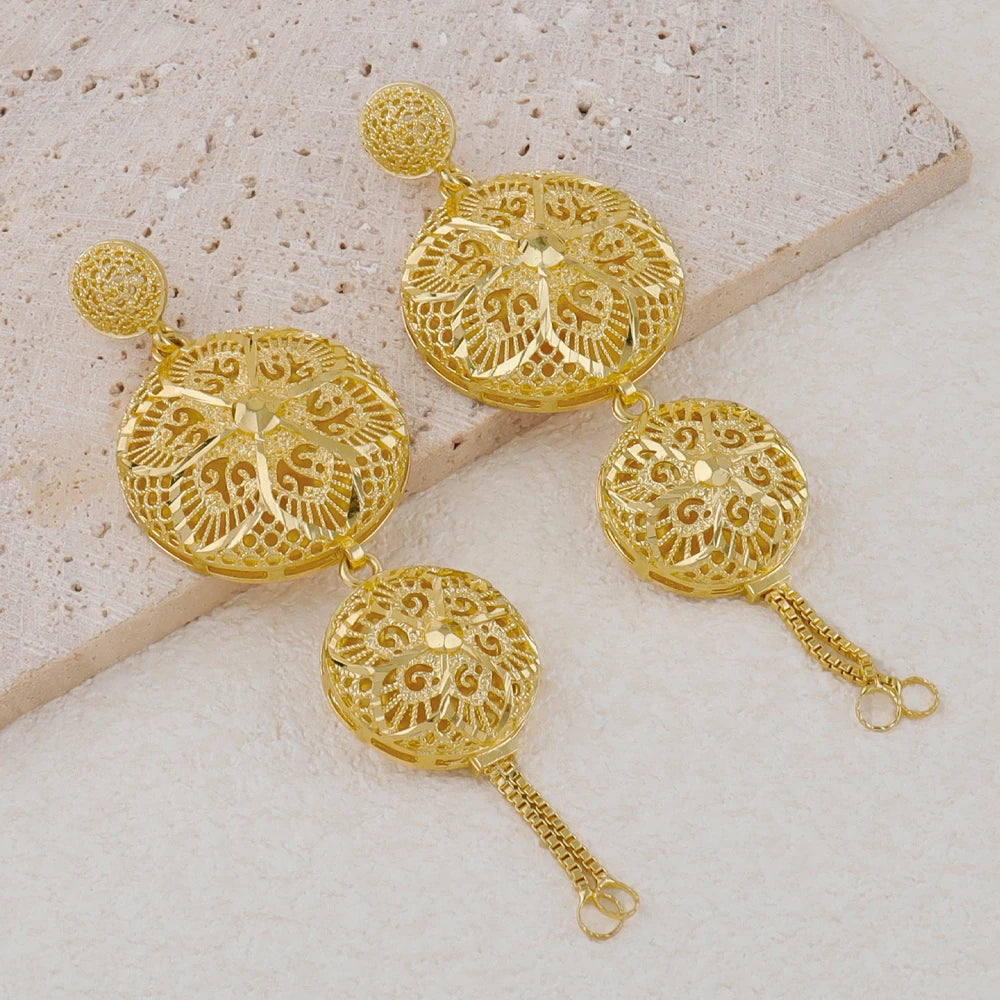 Luxury Dubai Gold Plated Indian Wedding Jewelry Set