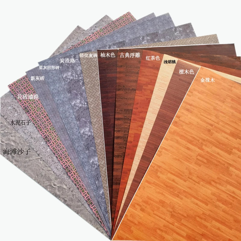 20*30cm model tile sticker build materials flooring without textured static tile road brick pattern DIY stickers self-adhesive