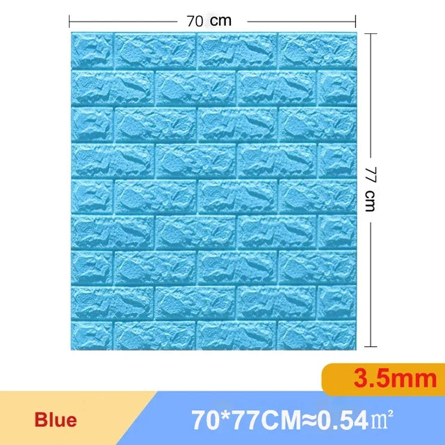 10 Pcs 3D Peel and Stick Wall Stickers Home Decor Living Room Waterproof Foam Vinyl PVC 70X77CM Self Adhesive Panels Wallpaper