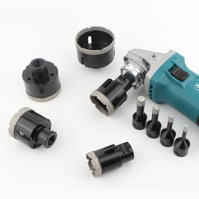 Brazed Dry Drill Bits M14 Thread Vacuum Brazed Diamond Dry Drilling Bits Hole Saw Ceramic Tile Granite Marble Hole Opener Tools