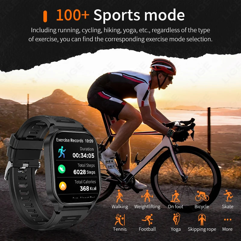 LIGE 2.01 Smart Watch Bluetooth Call Health