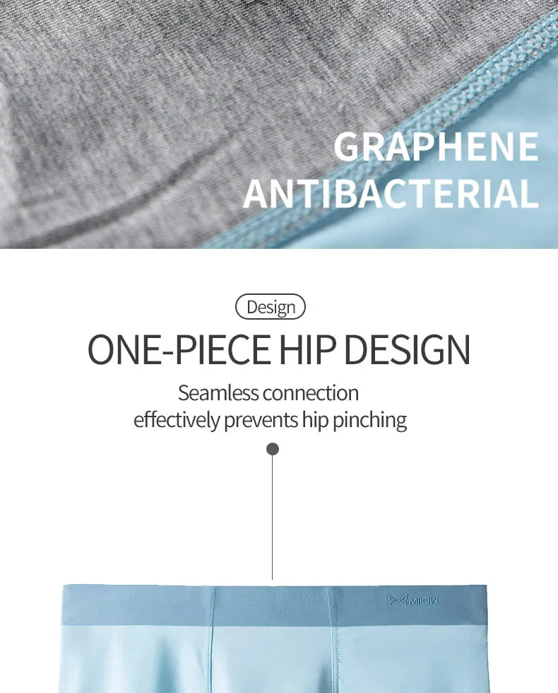 MiiOW Men's Underwear 3PCS Cold Silk Antibacterial L-5XL