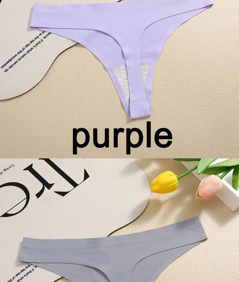 Set of 6 Sexy Low-Waist Seamless Invisible Women's Panties