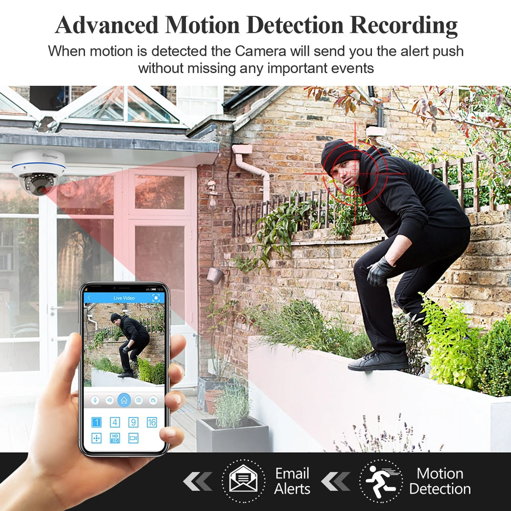 Techage H.265 4MP 5MP Adapter 48V POE Adapter Video IPC P2P CCTV Video