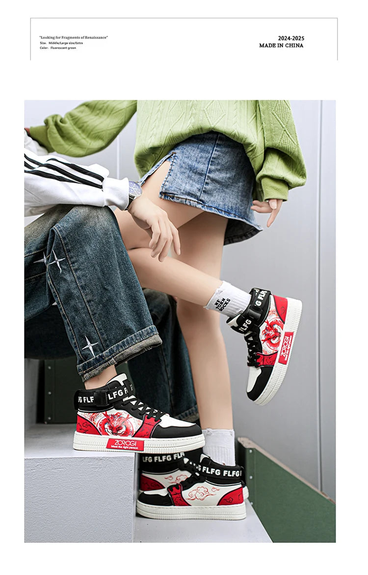 High-end Men's Sneakers with Fashionable Printed Patterns