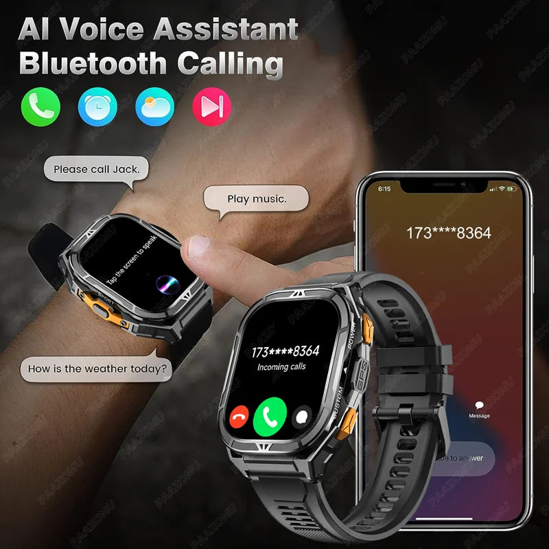 Đồng Hồ Thông Minh Nam 2025 GPS 1.96 AMOLED 5ATM