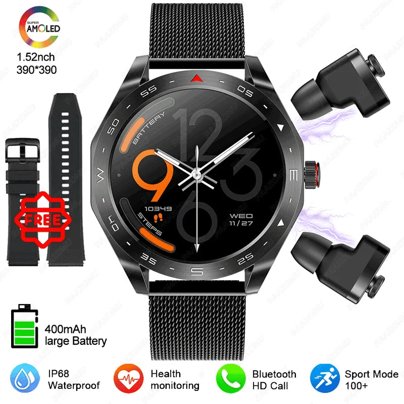 Đồng Hồ Thông Minh 2025 Kèm Tai Nghe TWS Chống Nước