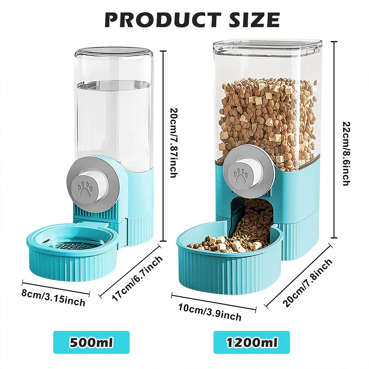 Pet Automatic Water Dispenser and Feeder Set, Hanging Water Dispenser, Automatic Cat Feeder, Dog Cage Hanging Water and Food Supplies, Cat Bowl, Dog Food Bowl - Daisan Mart