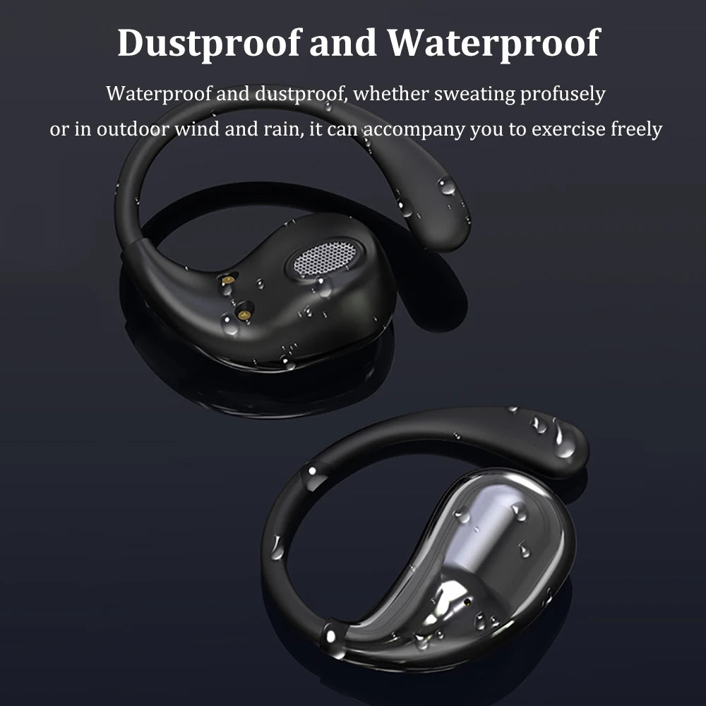 Bluetooth 5.4 TWS Waterproof Earhook LED Headset