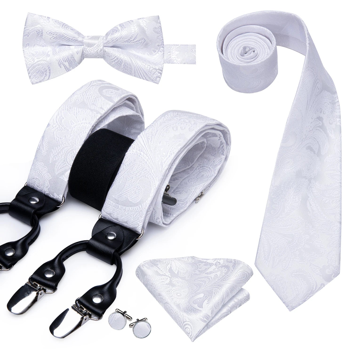 奢華復古金色花卉男士高領絲綢腰帶和領結