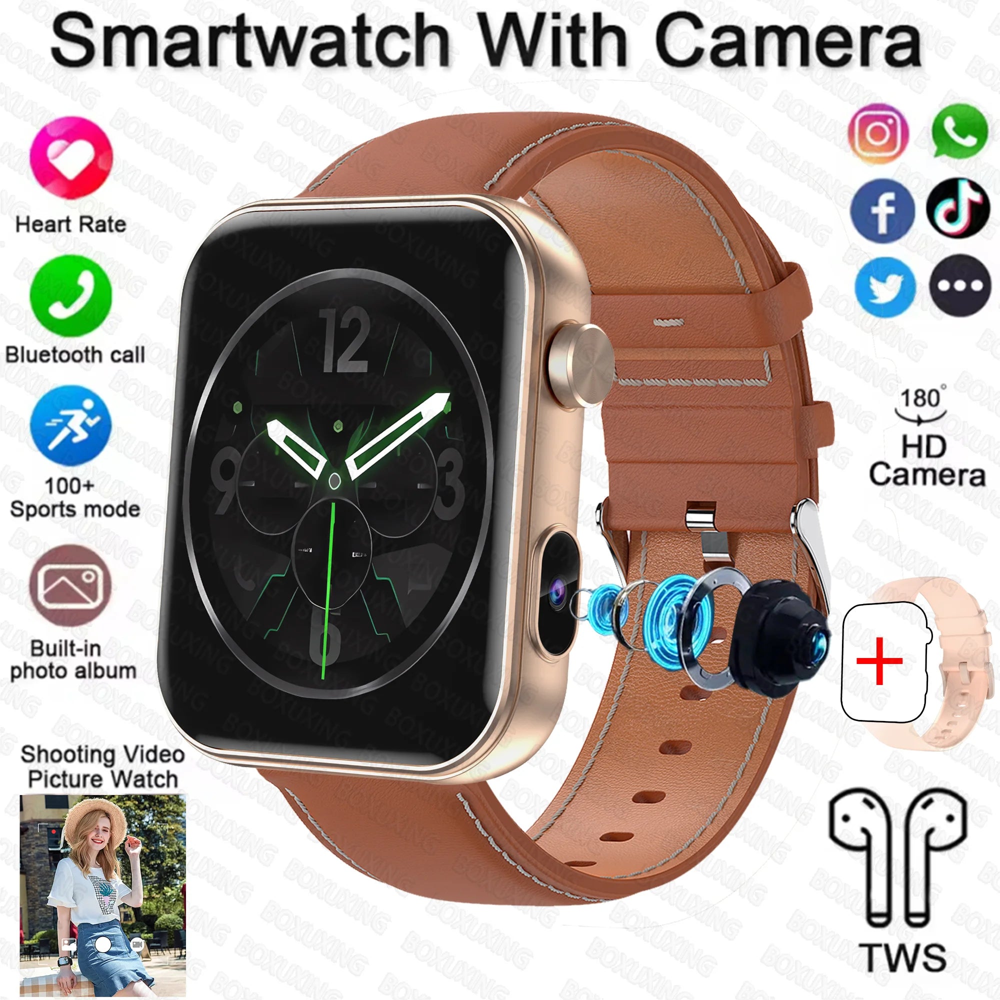 Smartwatch 2025 Photography, BT Calling, Multi-Sport