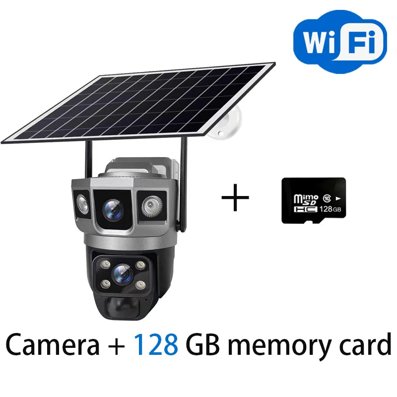 Solar PTZ Camera 12MP WiFi 10X Zoom - 3 Screens