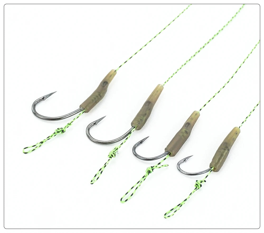 Lưỡi Câu Cá Chép HIRISI Thép Carbon, Dây Bện, Có Ngạnh