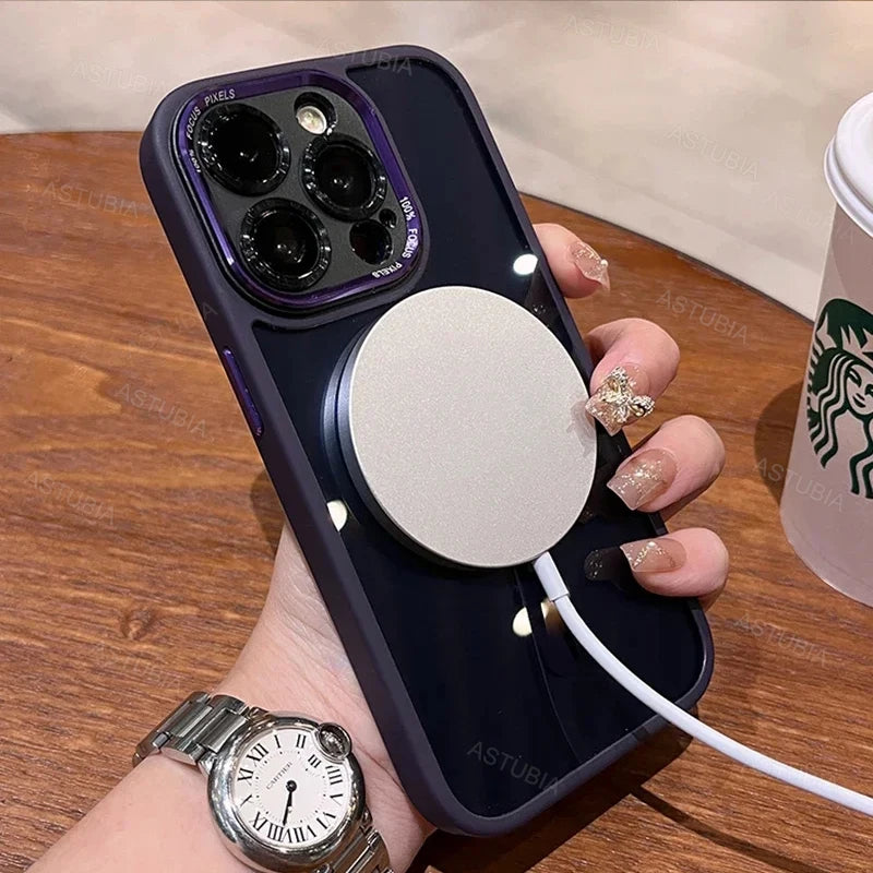 Luxury Magnetic Metal Lens Bumper Protection Case For iPhone 17 Air 16 15 14 13 12 11 Pro Max Plus Wireless Charge Hard Cover - Daisan Mart