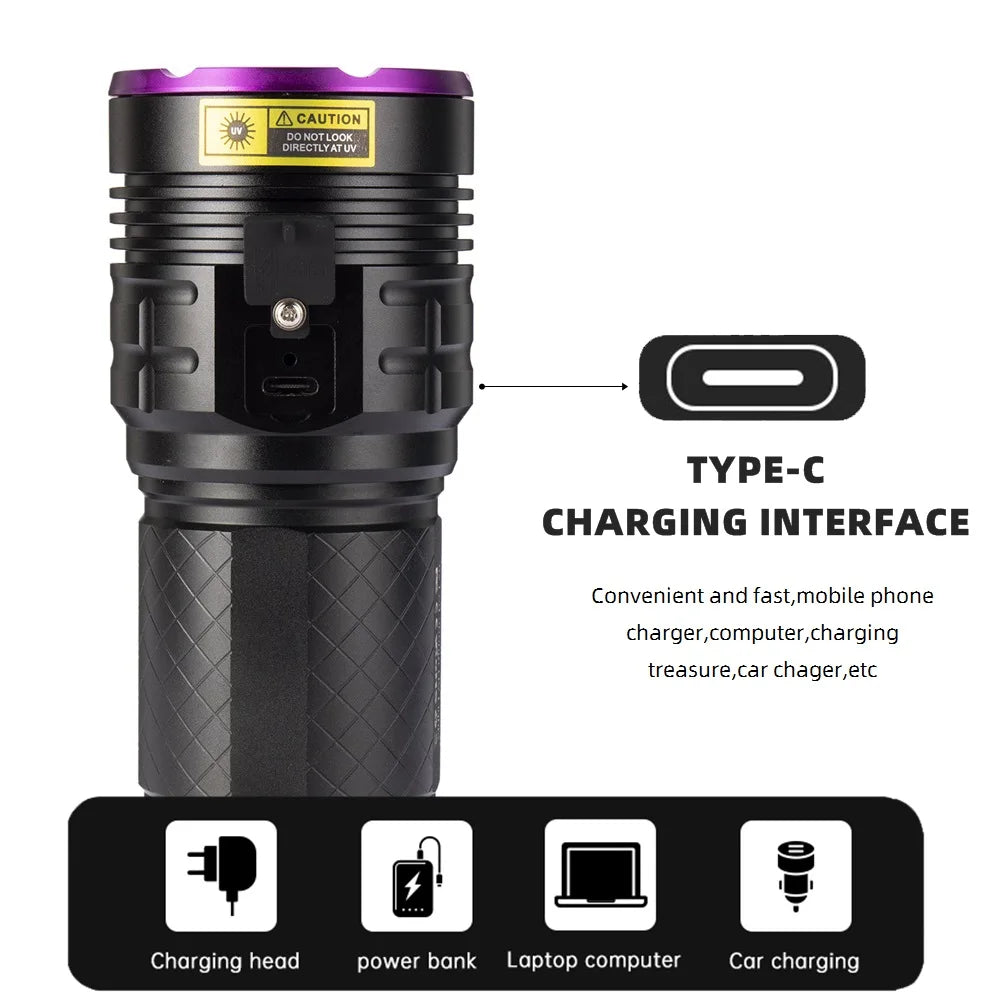Đèn Pin UV 160W Siêu Sáng Soi Vết Ố, Nấm, Động Vật - Daisan Mart