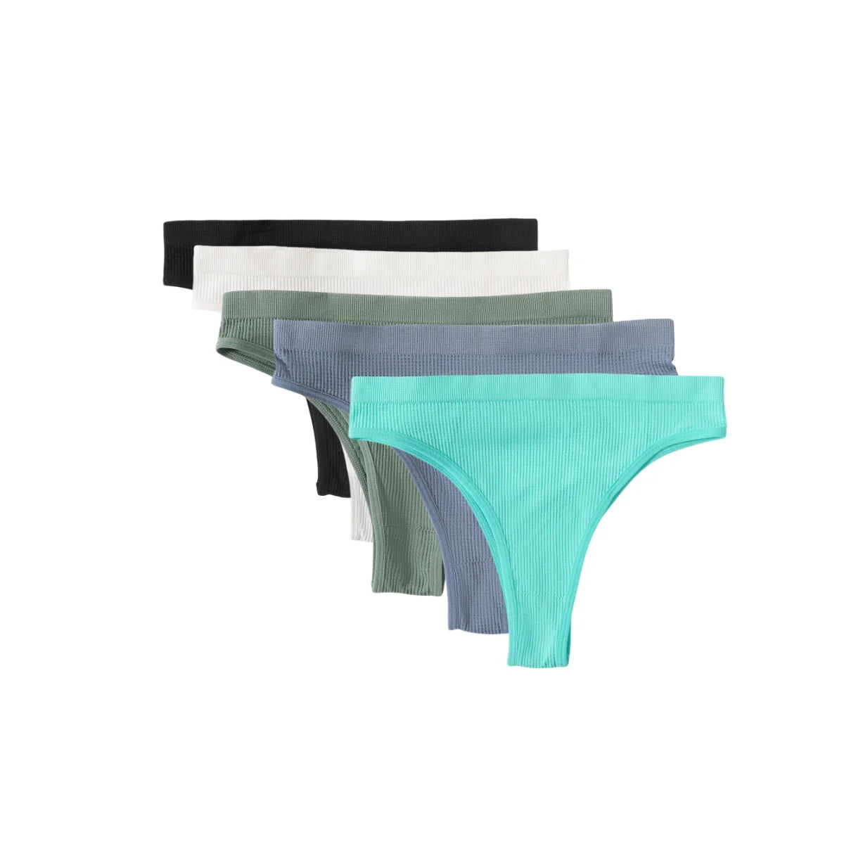 5Pcs/Set Seamless Briefs Women Brazilian Panties Sexy Lingerie Female Underpants Low Rise Bottom Solid Color Underwear ML