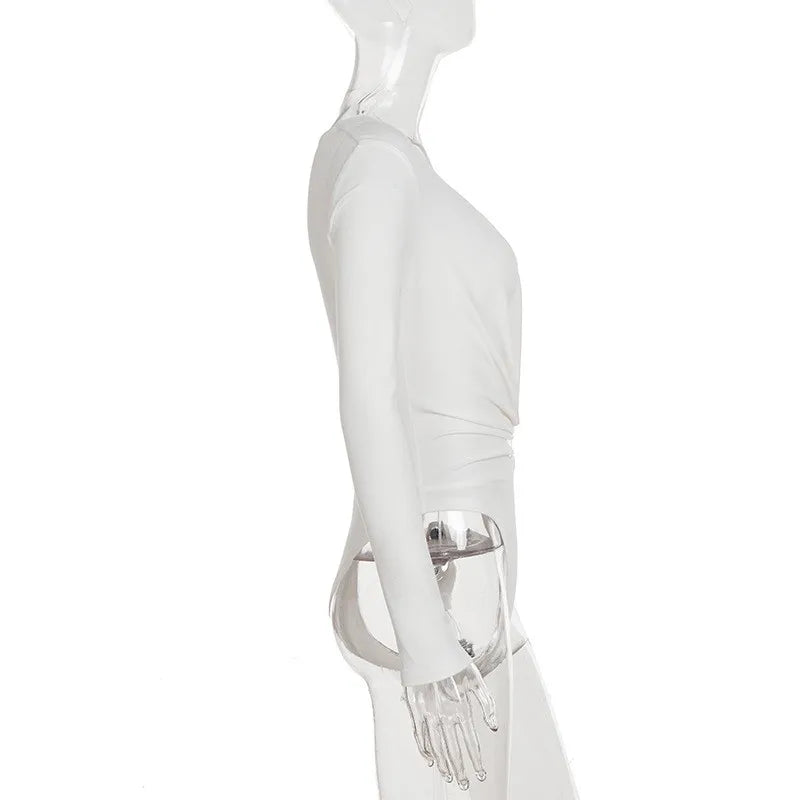 Áo Bodysuit Ren Trắng V Sâu Shestyle 2025 - Daisan Mart