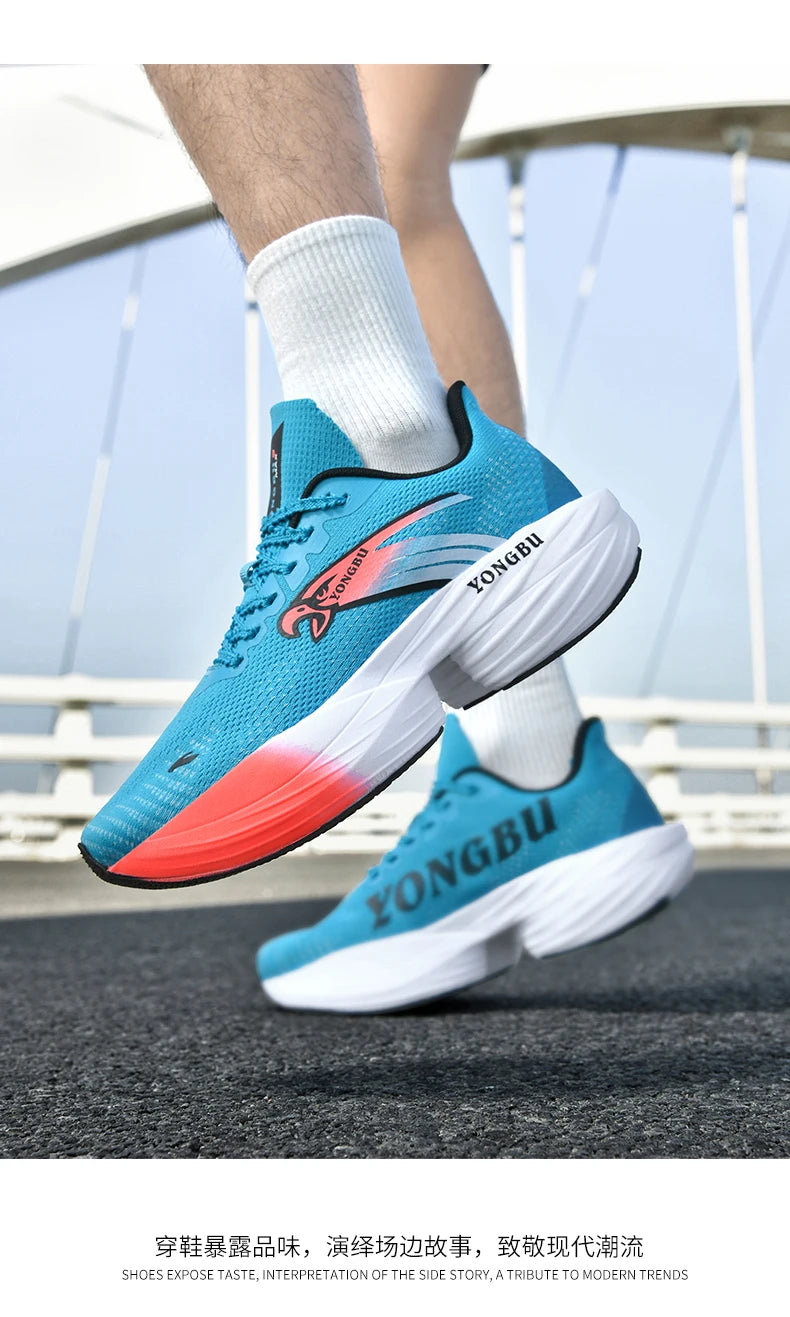 Giày Chạy Bộ Đệm Khí Carbon Nhẹ Êm Chân Chống Trượt