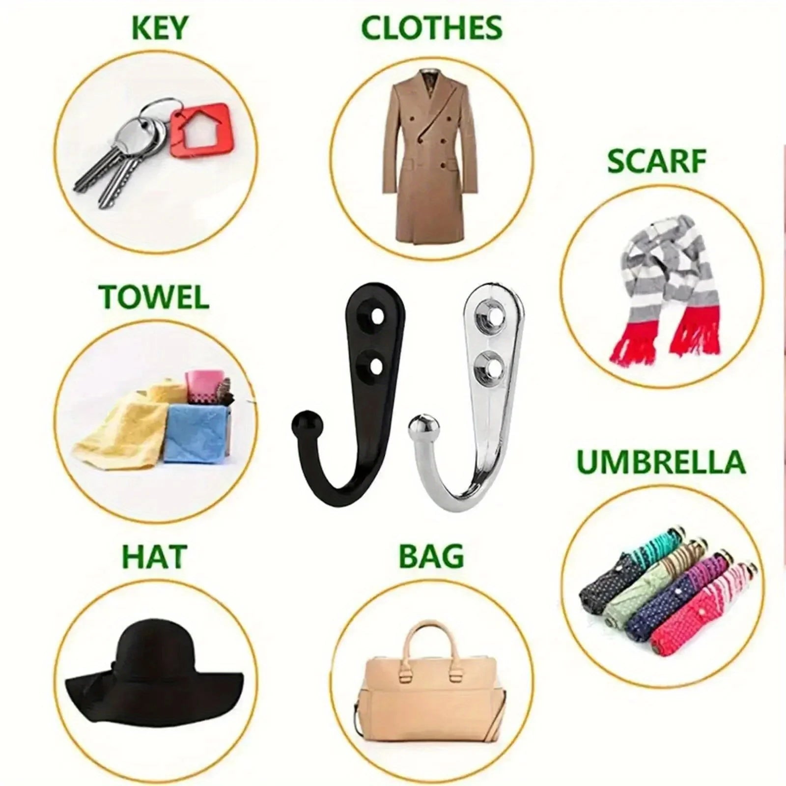 Móc Treo Đơn Cổ Điển Đồng 10 Cái Treo Đa Năng - Daisan Mart