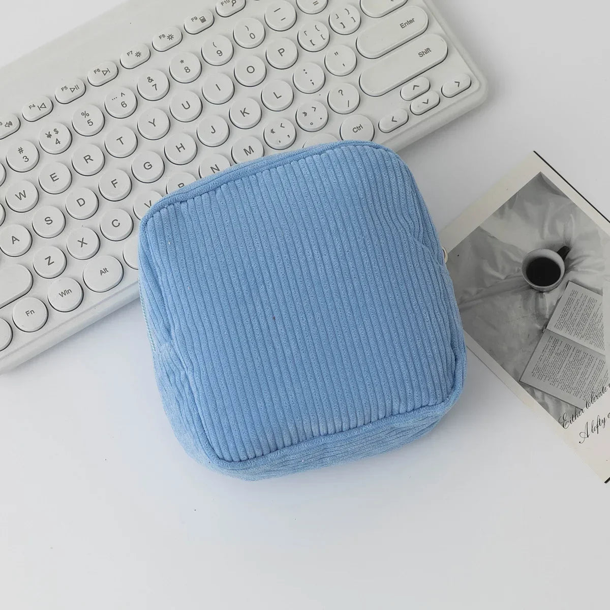 Fashion Makeup Lipstick Sanitary Napkins Case Mini Cosmetic Storage Pouch Women Corduroy Ins Travel Organizer Bags Small Pouch