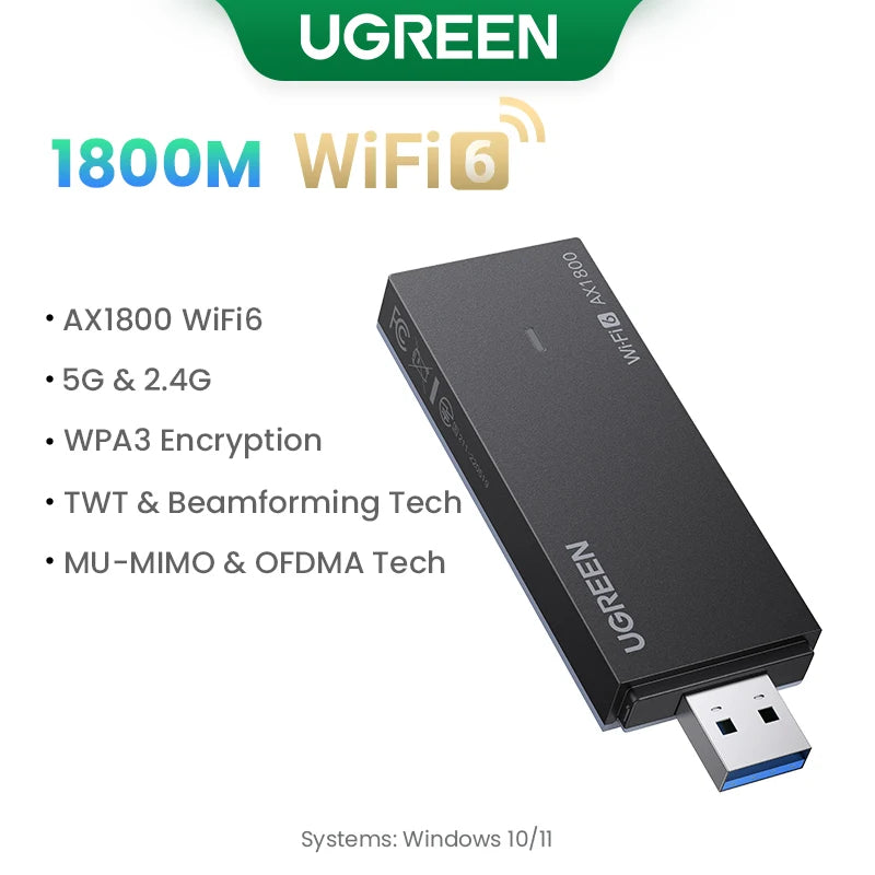 USB WiFi UGREEN AX900 - Bộ chuyển đổi mạng tốc độ cao