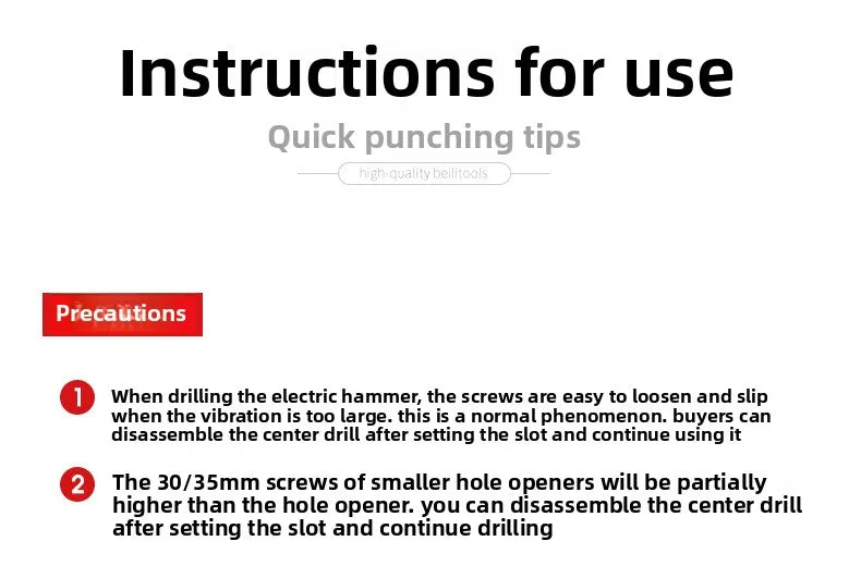 Wall hole opener drill bit impact drill set for drilling brick walls, air conditioning, concrete, and expanding water pipes.