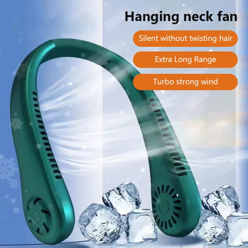 Portable Neck Fan MINI Electric Ventilador Silent Neckband Wearable Cooling FAN USBRechargeable Bladeless Mobile Air Conditioner
