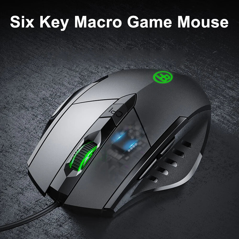 USB Wired Mouse, 7200 DPI Corded Computer Mouse with 6-Button Cord Ergonomic Mice, Officeand game Mouse for Laptop PC Desktop