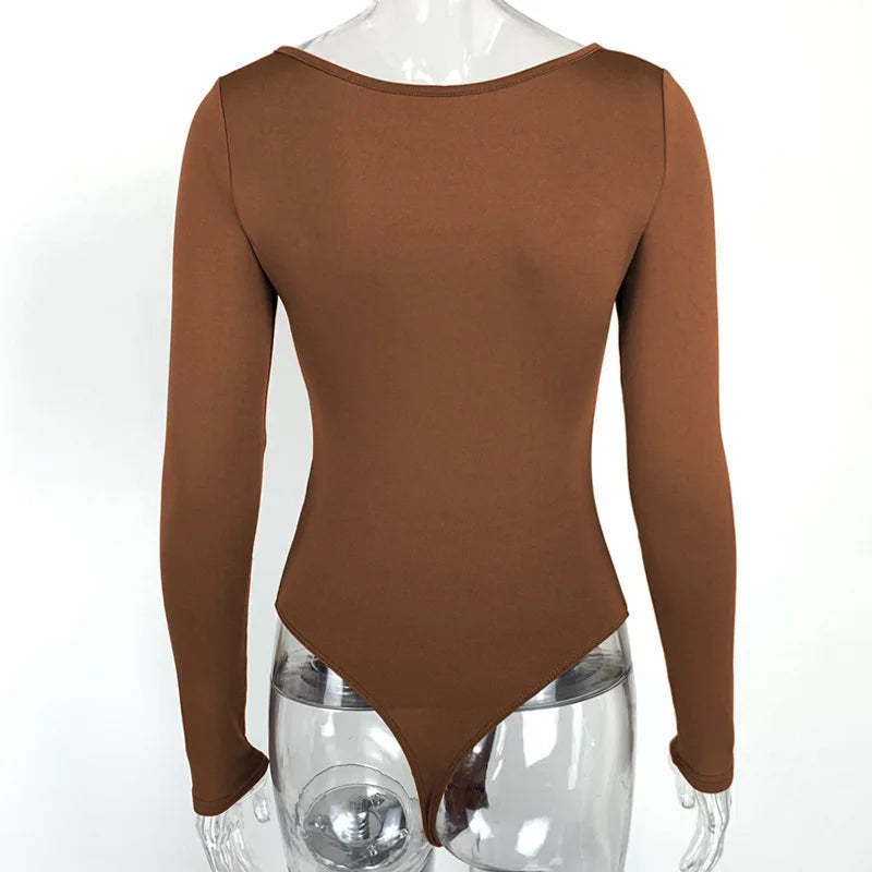 Women's Bodysuit Long Sleeve Square Neck Warm Fur Lining