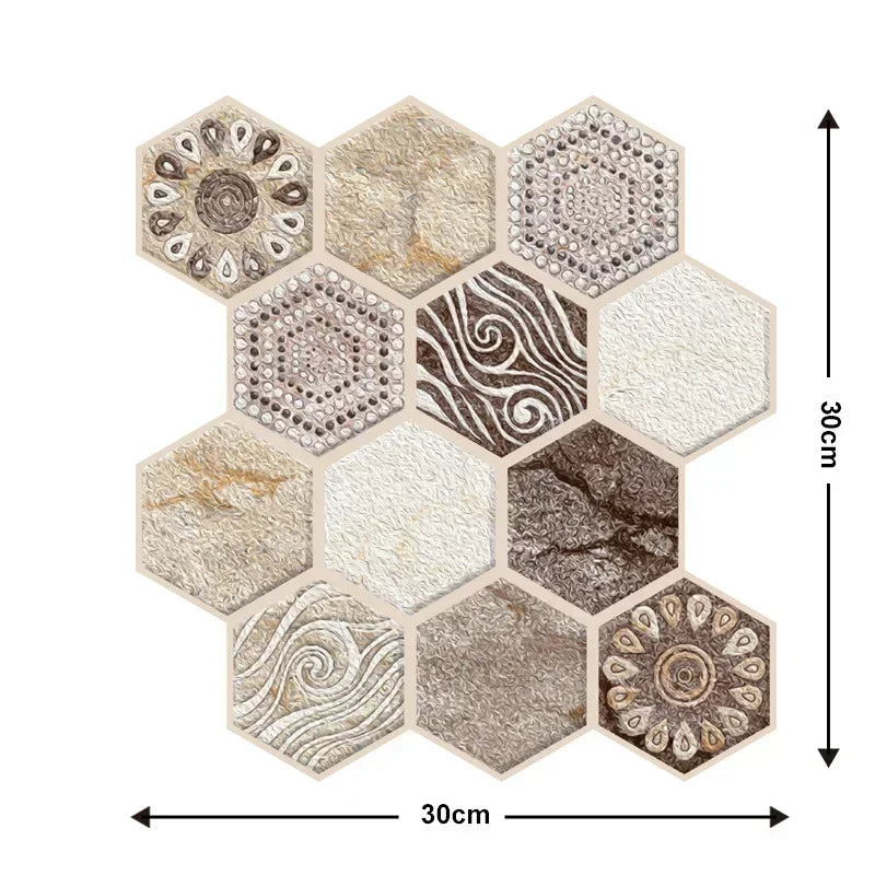 5/10PCS Stereo Wall Stickers Self-adhesive Wallpaper Brick Pattern Creative Stick Heatproof Vinyl Waterproof Kitchen Home Decor