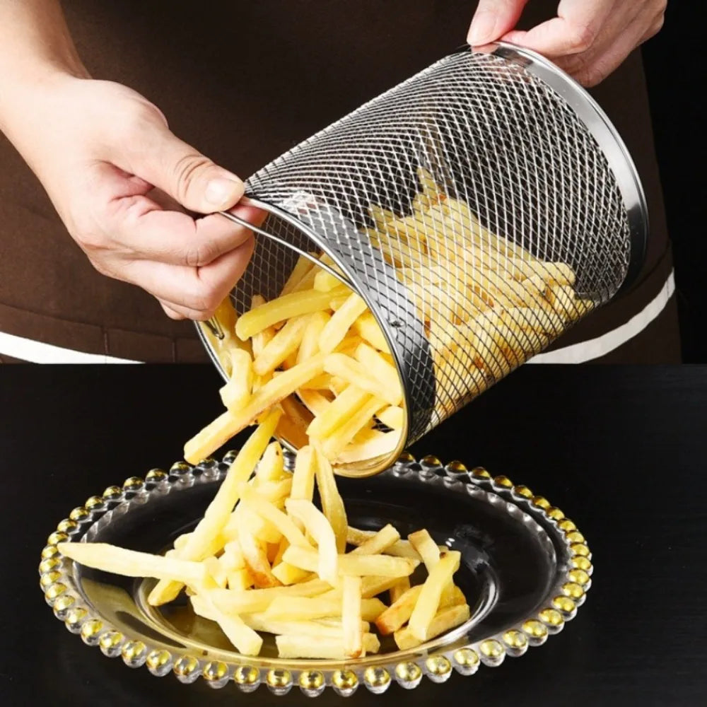 Stainless Steel 2L Deep Fryer Pot with Oil Strainer and Basket Large Capacity Versatile Frying Pot for French Fries Chicken