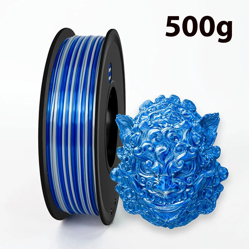 250g 500g 1Kg PLA Silk Blue green twist Two Color 3D Printer Filament 1.75mm Dual Color blue silver 3D Printing Material 250gx4