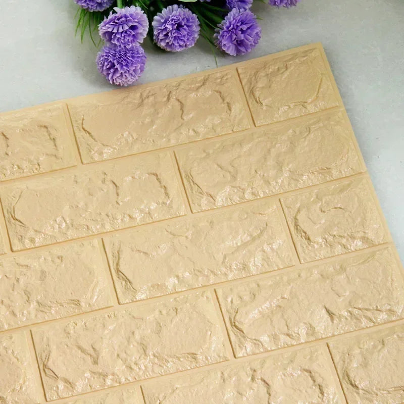 Self-Adhesive Foam Wallpaper Sticker 3D Imitation Brick Wall Sticker for Living Room Bedroom Home Kitchen Bathroom Decoration