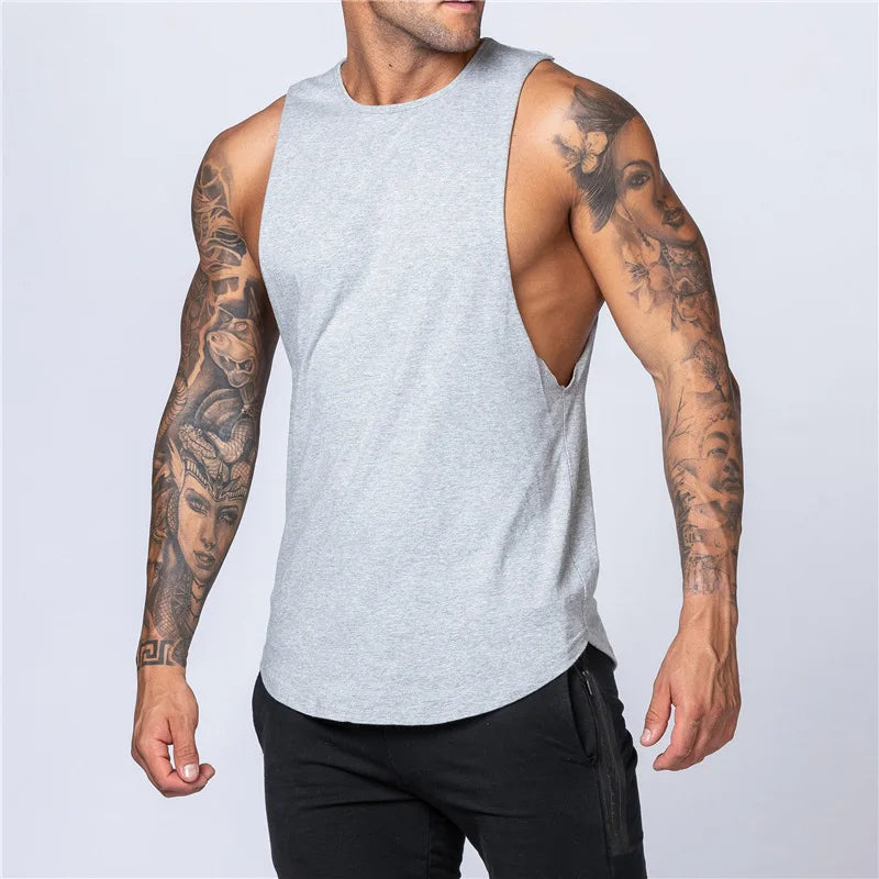 Áo Tank Nam Thoáng Khí Tập Gym Mùa Hè Cotton Bodybuilding
