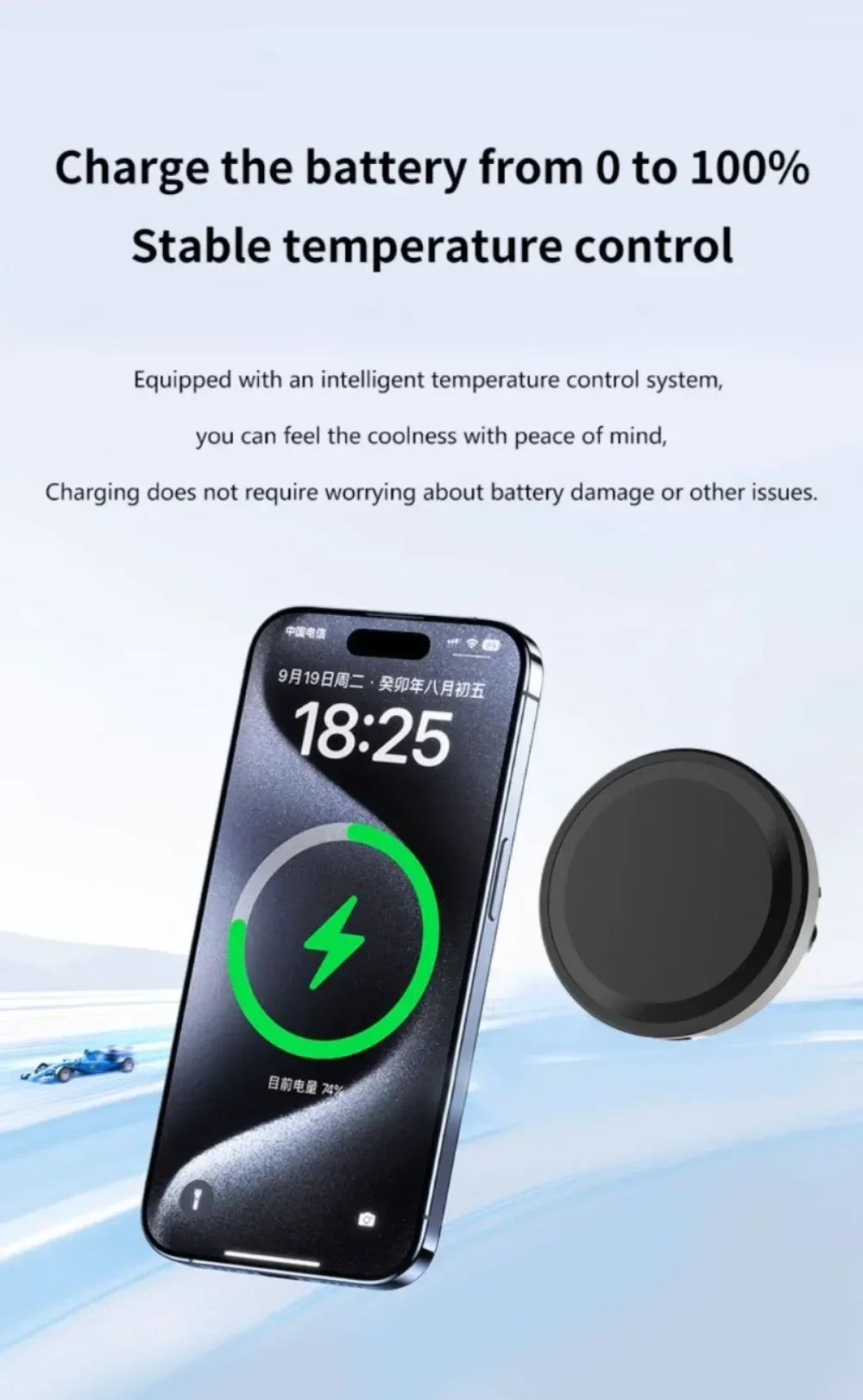 Magnetic Phone Wireless Charger Air Vent Holder For Magsafe iPhone 16 15 14 13 12 Pro Max Cellphone Fast Charging Bracket Stand