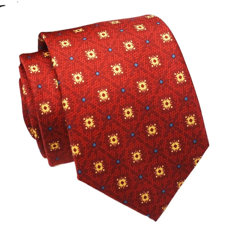 超柔軟絲質領帶，印有男士時尚圖案