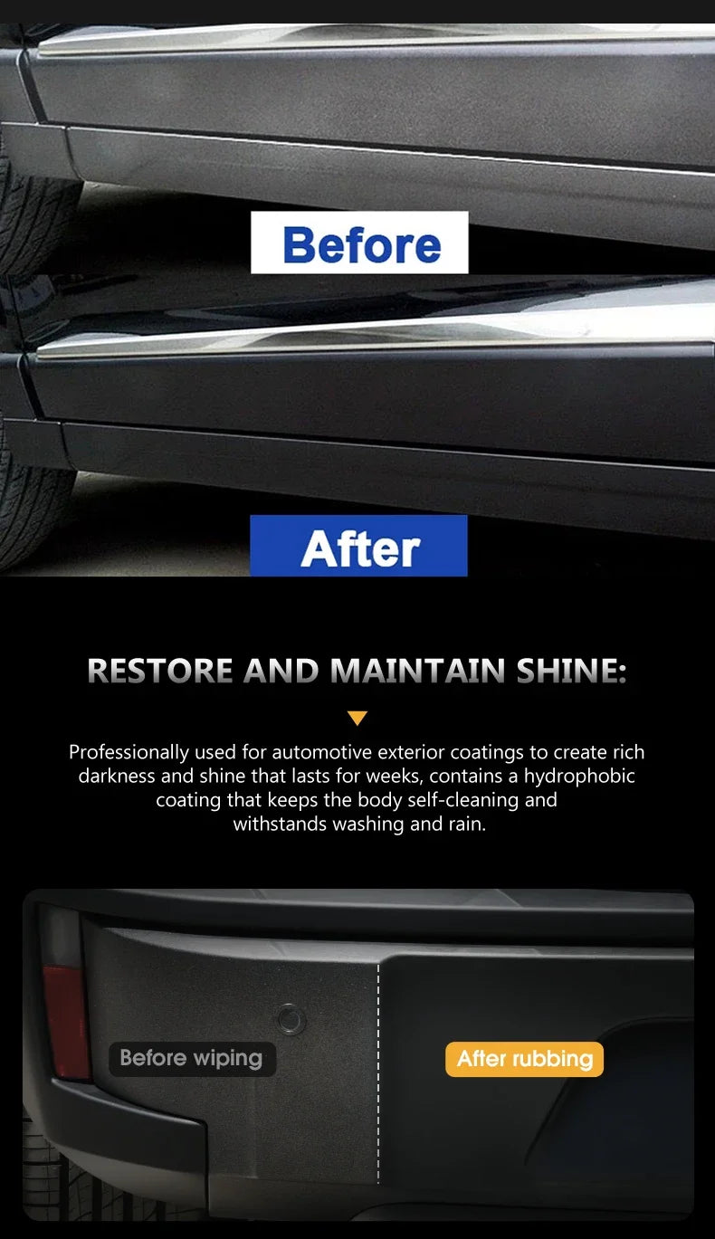 HGKJ 24 Long-Lasting Glossy Black Automotive Plastic Restoration Paint