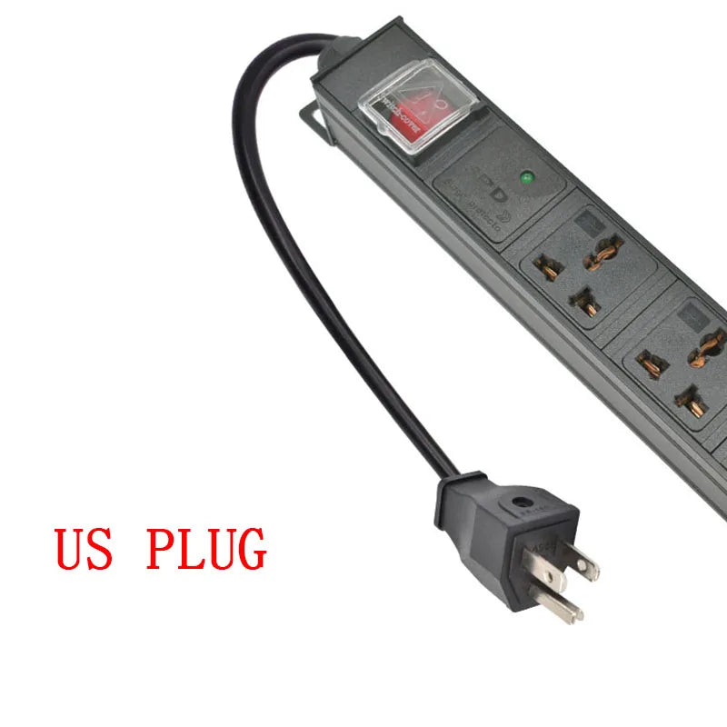 PDU Network Cabinet Rack Power Strip Distribution Outlet Units UK adaptation Universal Socket Compatible US AU Israel eu plug
